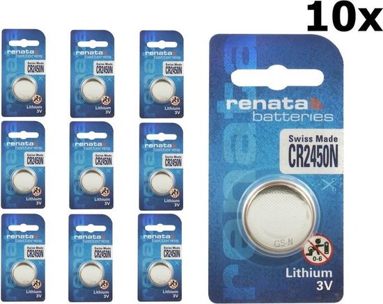 Renata CR2450N 3V Lithium knoopcel batterij - 10 Stuks