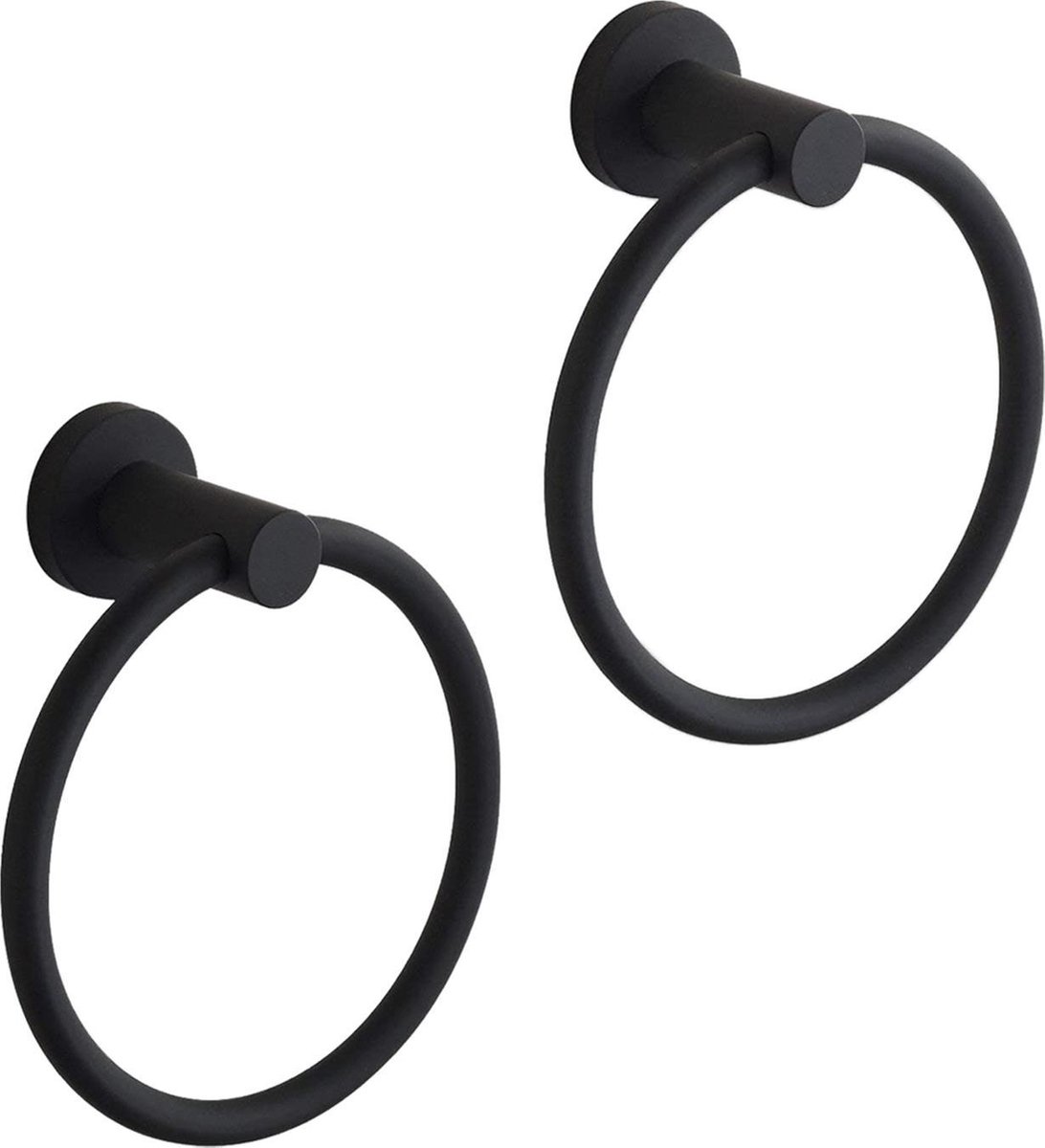 Handdoekring – Wandhaak – Ring – Haken – Keuken en Badkamer Accessoires - Zwart