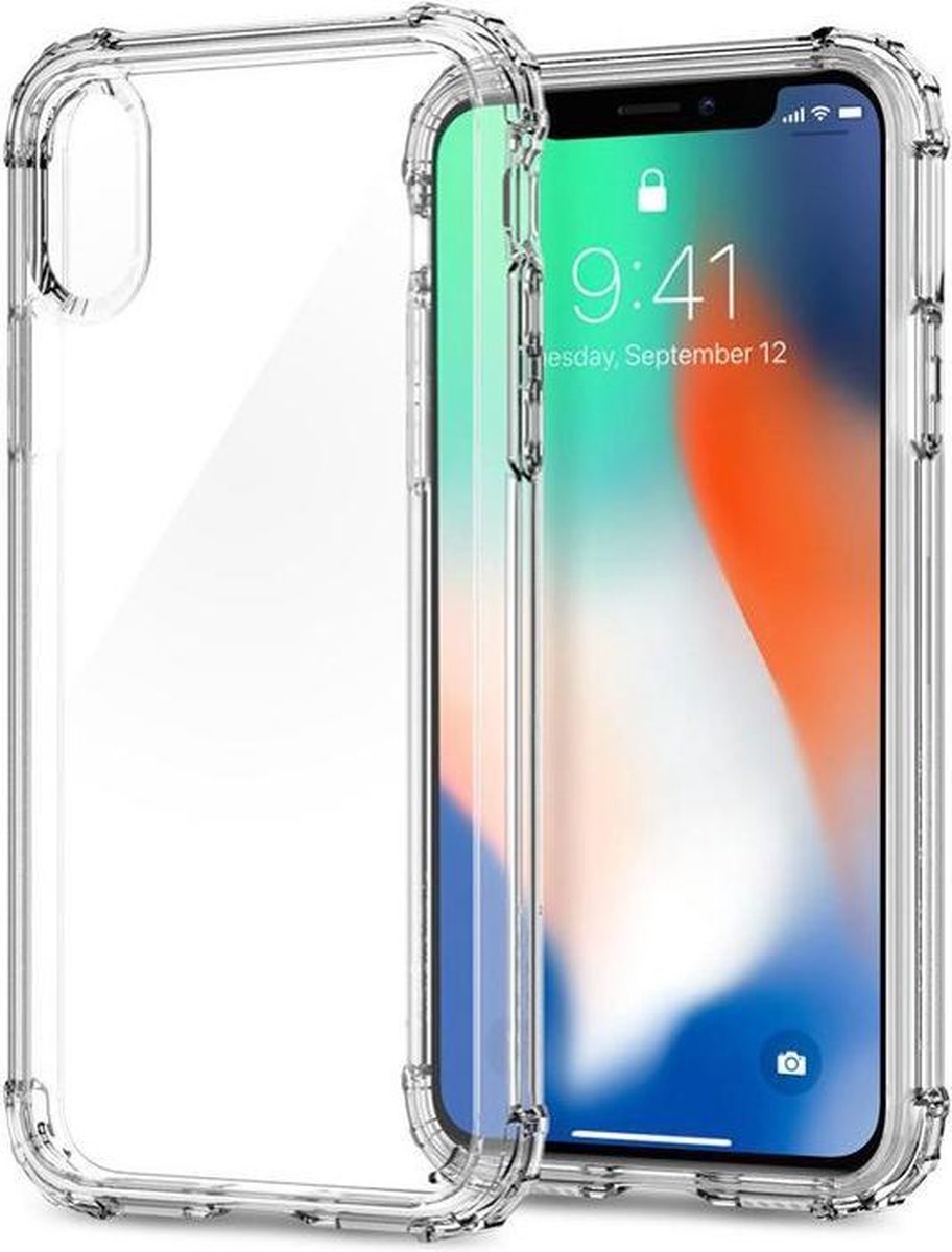 MaxVision's iPhone XS Transparant Hoesje + Tempered Glass Screenprotector - iPhone X Hoesje