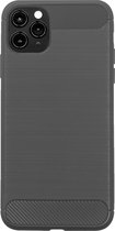 BMAX Carbon soft case hoesje geschikt voor Apple iPhone 11 Pro Max / Soft cover / Telefoonhoesje / Beschermhoesje / Telefoonbescherming - Grijs