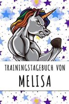 Trainingstagebuch von Melisa: Personalisierter Tagesplaner f�r dein Fitness- und Krafttraining im Fitnessstudio oder Zuhause