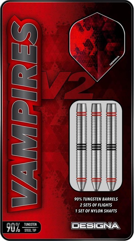 Thumbnail van een extra afbeelding van het spel Designa Darts Vampires V2 Black & Red M4 22 gram