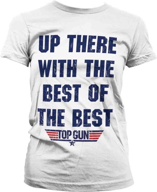 Top Gun Dames Tshirt -XL- Up There With The Best Of The Best Wit