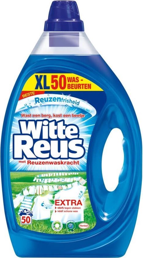 slijm herten kussen Witte Reus Gel - Vloeibaar Wasmiddel - Witte Was - Grootformaat - 50  wasbeurten | bol.com