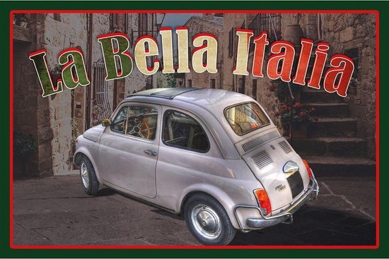 Wandbord - La Bella Italia Fiat 500