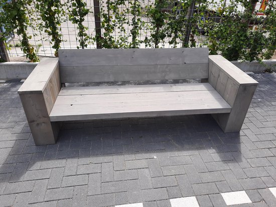 Loungebank "Garden" van Grey Wash steigerhout 240cm 4 persoons bank |  bol.com
