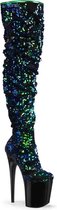 Pleaser Plateau Laarzen -40 Shoes- FLAMINGO-3004 Paaldans schoenen Groen/Zwart