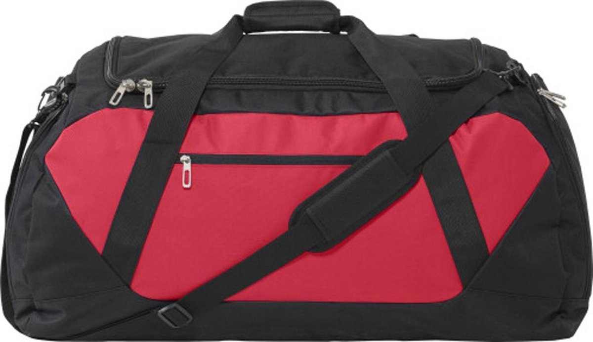 Sporttas - reistas - rood en zwart - polyester (600D) - Merkloos