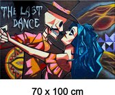 Allernieuwste Canvas Schilderij The Last Dance Streetart Graffiti SprayArt - Kunst - Poster - 70 x 100 cm - Kleur