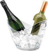 Vin Bouquet Wijnkoeler met handvaten - IJsemmer voor 2 flessen - Bierkoeler - Kunststof Transparant - 27x20x(H)21cm