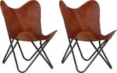 Vlinderstoel  set 2 stuks (INCL anti kras viltjes) – Lounge stoel- Relax stoel- Vlinder Fauteuil