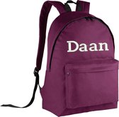 schooltas met naam burgundy| geborduurd | 16 verschillende kleuren | gepersonaliseerd