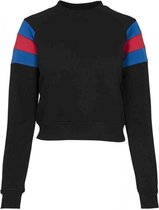 Urban Classics Sweater/trui -XL- Sleeve Stripe Crew Zwart/Blauw