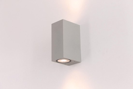 OPTONICA Buitenverlichting wandlamp - Aluminium buitenlamp - zilvergrijs -  UP DOWN | bol.com