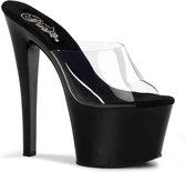 Pleaser Muiltjes -38 Shoes- SKY-301 Paaldans schoenen Zwart/Transparant