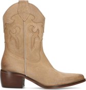 Manfield - Dames - Taupe suède cowboylaarsjes - Maat 41