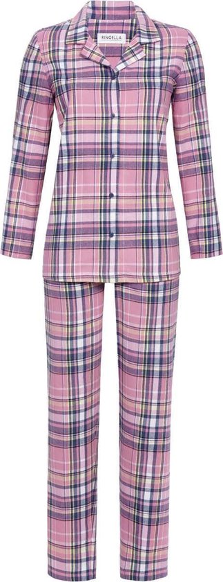 Flanellen dames pyjama fel roze | bol.com