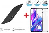 2-In-1 Screenprotector Hoesje  Bescherming Protector Set Geschikt Voor Huawei P Smart Pro - Full Cover 3D Edge Tempered Glass Screen Protector Met Siliconen Back Bescherm Hoes Cover Case - Do