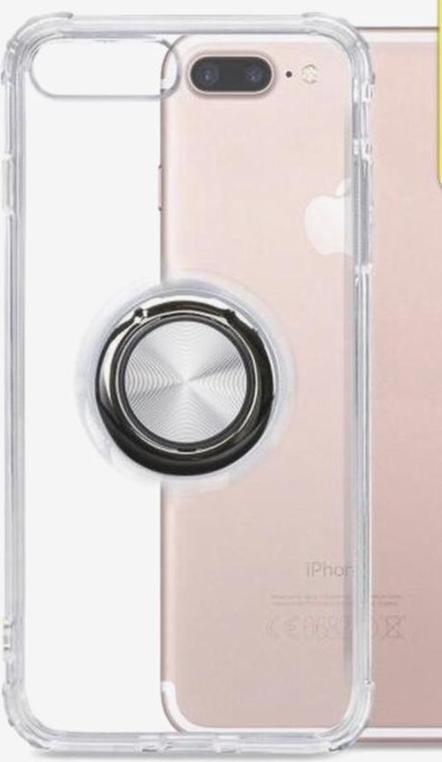 Persoon belast met sportgame Remmen Echt niet iPhone 8 Plus & 7 Plus Transparant Anti Shock Magneet Ring Hoesje | bol.com