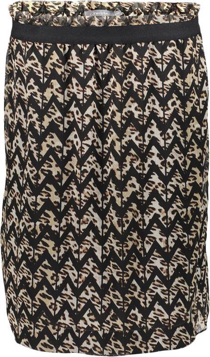 Geisha Jeans, Skirt chiffon zigzag & leopard - Dames