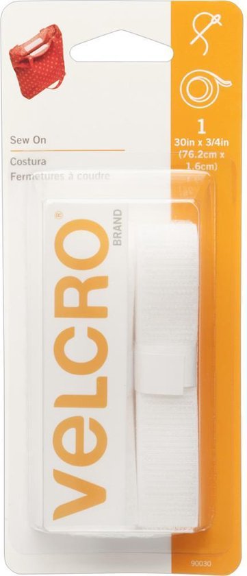 Grammatica Regenjas Opgetild Velcro - Sew-On Klittenband voor kleding- Wit - 76X1.9cm | bol.com