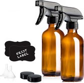 Amber Glazen Spuitfles | Spray 250ml | 2 stuks | Etherische olie