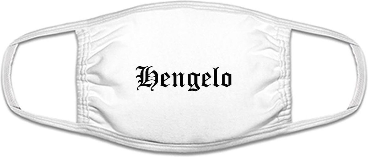 Hengelo mondkapje | gezichtsmasker | bescherming | bedrukt | logo | Wit mondmasker van katoen, uitwasbaar & herbruikbaar. Geschikt voor OV