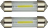 C5W autolamp 2 stuks | LED festoon 36mm | COB xenon wit 6500K | 24 Volt - 2 Watt
