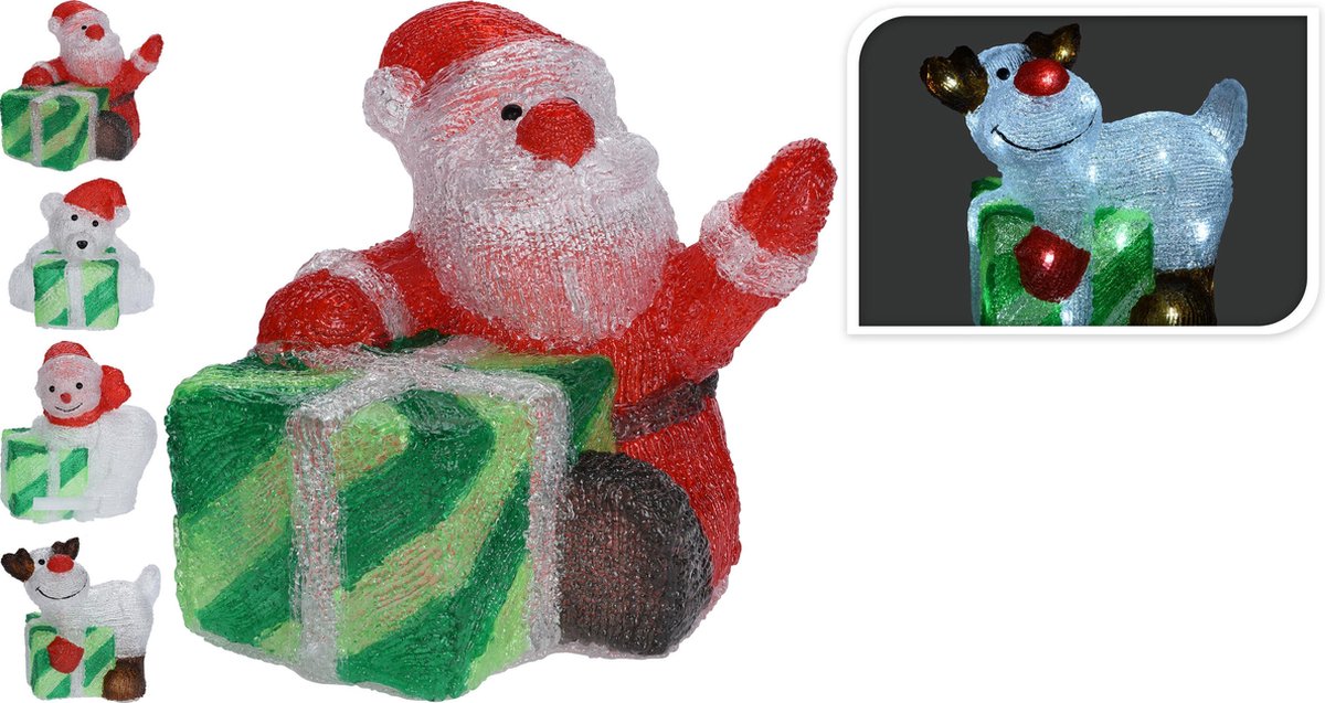 Figurine lumineuse LED en acrylique Décoration de Noël Nounours