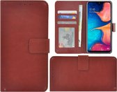 Pearlycase Hoes Wallet Book Case Bruin voor Samsung Galaxy A20e