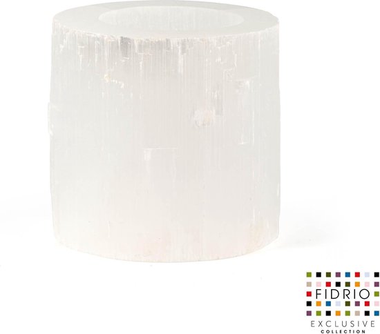 Design kaarshouder Hurricane MEDIUM - Fidrio SELENITE - glas, mondgeblazen - diameter 10 cm hoogte 10 cm