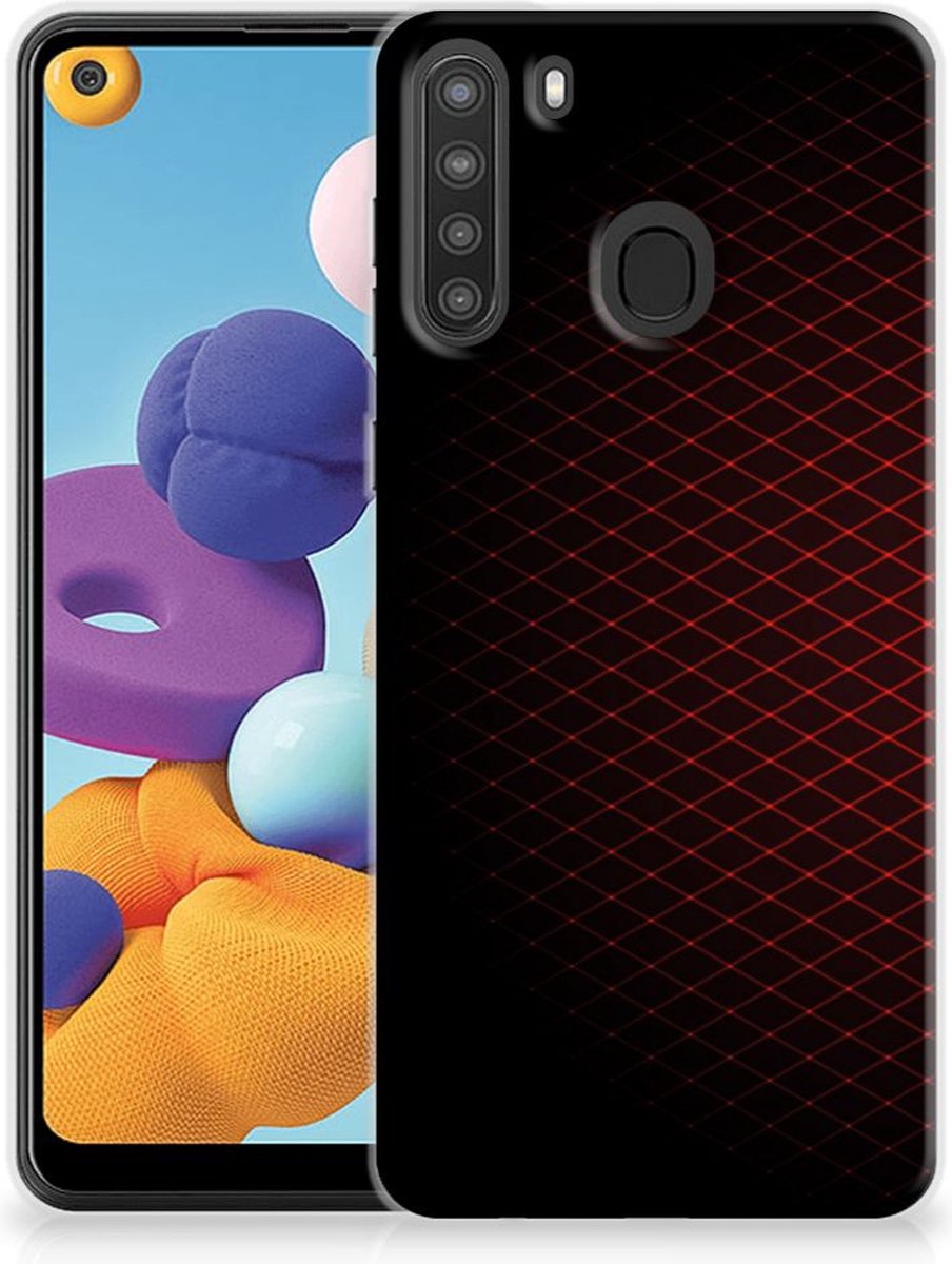Samsung Galaxy A21 TPU bumper Geruit Rood
