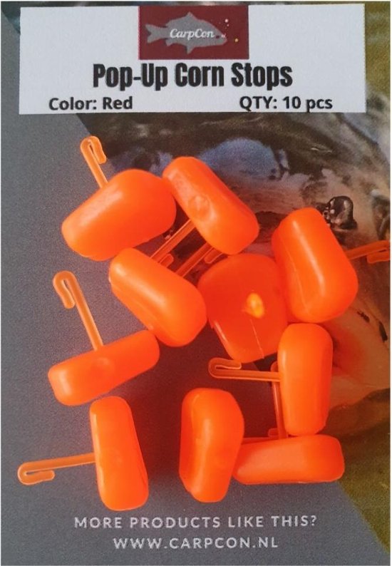 Pop Up Corn Stoppers - Rood - 20 stuks - Plastic Aas Fake Food - Drijvende mais - Karper vissen van POP — afbeelding 2