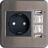 Stroom en signaal unit Single Source - Wit - 1x Power | 1x USB Charger | 2x RJ45