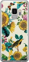 Samsung S9 hoesje siliconen - Zonnebloemen / Bloemen | Samsung Galaxy S9 case | geel | TPU backcover transparant
