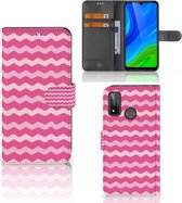 Hoesje ontwerpen Huawei P Smart 2020 GSM Hoesje ontwerpen Waves Pink
