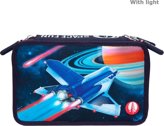 Depesche TOPModel Team Teddy - Trousse à Crayons Remplie 3 Compartiments Bleu Clair