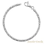 Juwelier Emo - Armband Zilver – Ronde Koningsarmband Zilver – Dikte 3,5 MM – Lengte 18 CM - MEDIUM