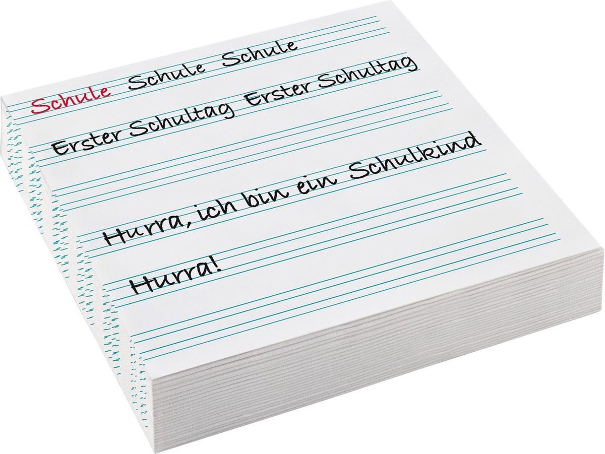 Amscan Servetten Mijn School Start 33 Cm Papier Wit/blauw (de)