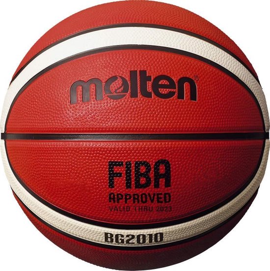 Molten Basketbal Bg2010 Rubber Wit/oranje Maat 6