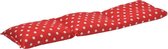Druivenpitkussen Langwerpig Cervico, 13 x 52 cm. Rood met Witte Bollen