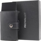 ProWallet Plus Deluxe - Lederen Pasjeshouder Zwart - 9 Pasjes + Briefgeld - RFID Creditcardhouder - Inclusief Luxe Cadeaubox - Mannen en Vrouwen Portemonnee - Uitschuifbaar