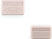 Soap bar set - zeep savon de marseille  Unicorn glitter + Fleur de coton 2x125 gr.