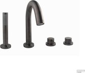 Caral 4-gats badrandthermostaat afbouwset Gunmetal complett met inbouwdeel 227713
