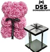 Rose- Rozen Beer- Teddy Beer + Gift Box- Liefde- Valentijns Cadeautjes - Moederdag- Romantisch Pakket- 25 cm- Cadeau Verpakking