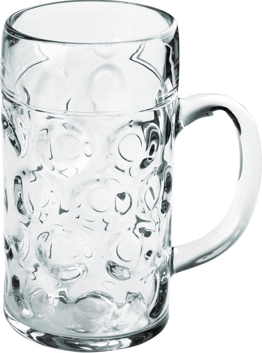 Oktoberfest 1x Bierpullen/bierglazen halve liter/50 cl/500 ml van onbreekbaar kunststof - 0,5 liter pullen - Bierfeest/Oktoberfest pul - Bierpul glazen - Santex