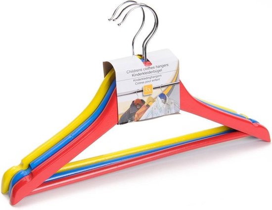 15x stuks Luxe gekleurde kledinghangers voor kinderen hout - Hangers  voor... | bol.com