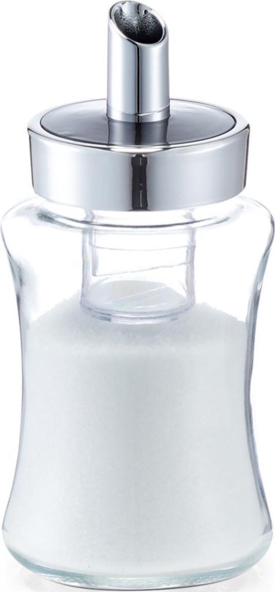 1x Suikerstrooiers van glas/metaal 175 ml - Keukenaccessoires - Suikerstrooiers/suikerpotjes voor thuis en in de horeca - ‘Merkloos’’