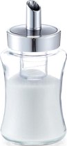 1x Suikerstrooiers van glas/metaal 175 ml - Keukenaccessoires - Suikerstrooiers/suikerpotjes voor thuis en in de horeca