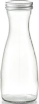 1x Glazen karaffen met schroefdeksel 1000 ml - Keukenbenodigdheden - Tafel dekken - Koude dranken serveren - Karaffen/schenkkannen met dop
